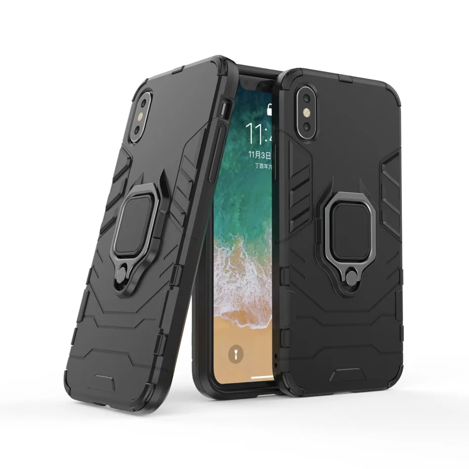 Сверхмощный защитный чехол для Apple iPhone 5 5S SE 6 S 7 8 Plus X XS XR Max металлическая кольцевая
