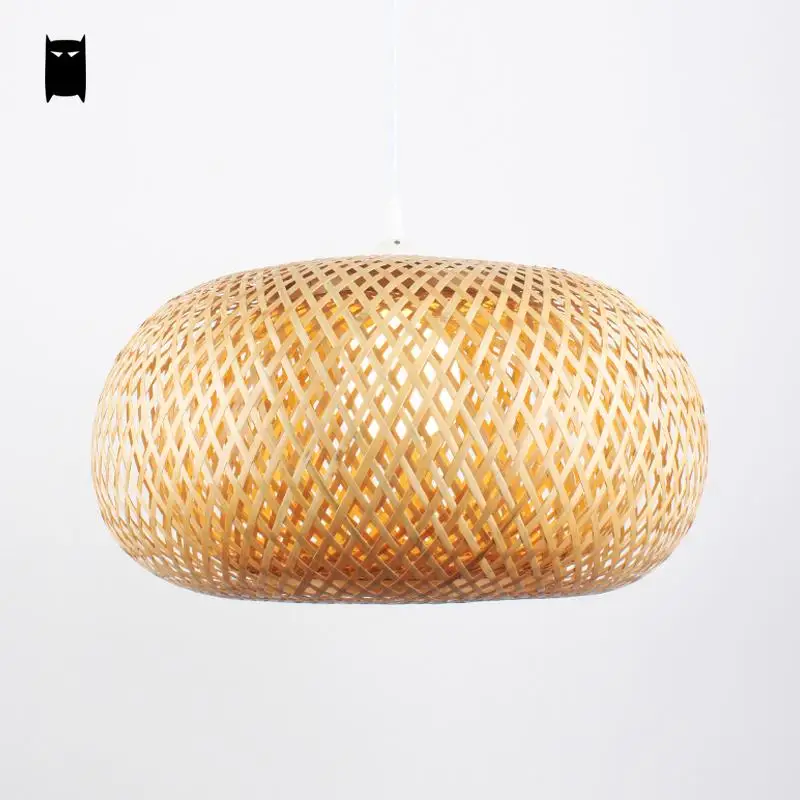 Подвесной светильник из натурального бамбука плетеная клетка фонарь ротанга