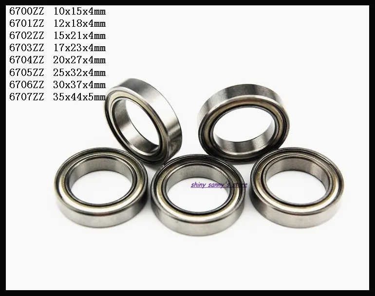 

6-15pcs/Lot 6704ZZ , 6705ZZ , 6706ZZ , 6707ZZ Thin Wall Deep Groove Ball Bearing Miniature Bearing Brand New