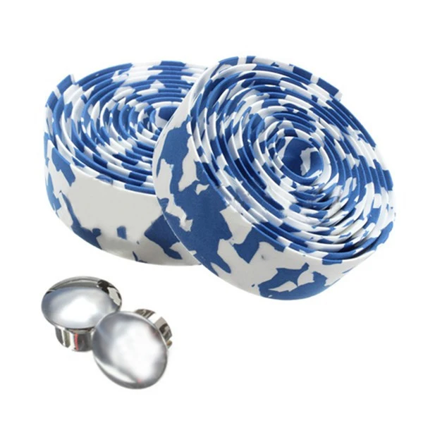 Дороги велосипед корк руль планка обертывание ленты + 2 бар вилки - синий и белый