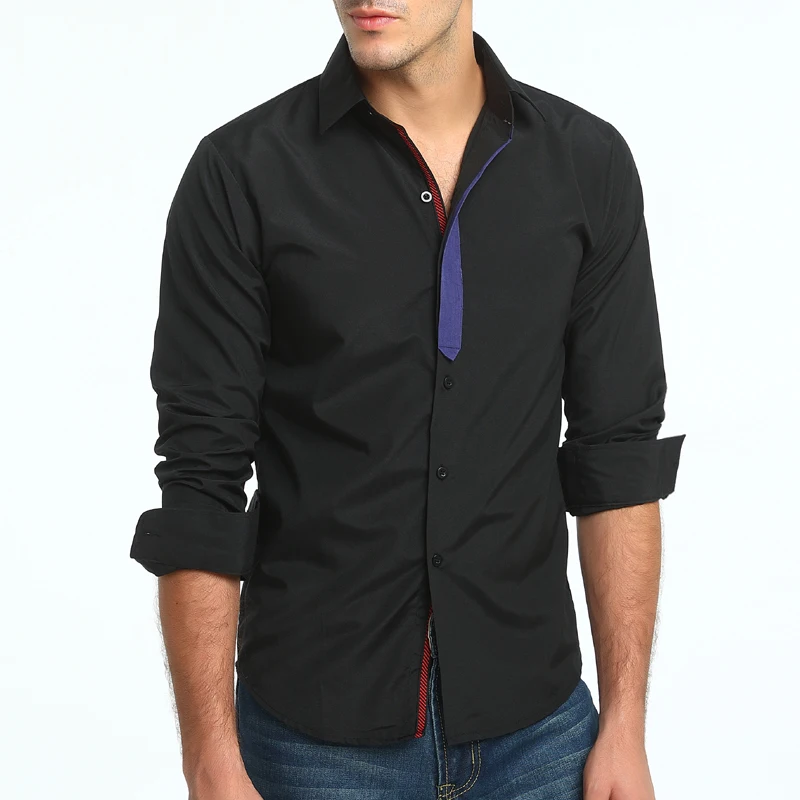 Мужские рубашки мужская рубашка с длинным рукавом летняя в Корейском стиле