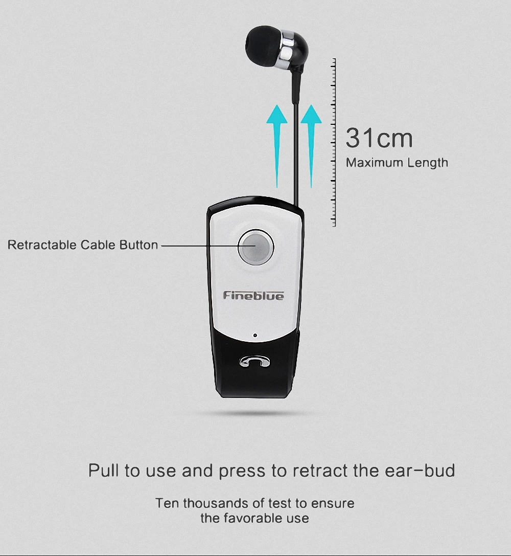 Fineblue F960 bluetooth беспроводная гарнитура для наушников+ микрофон+ зажим для смартфонов Прямая