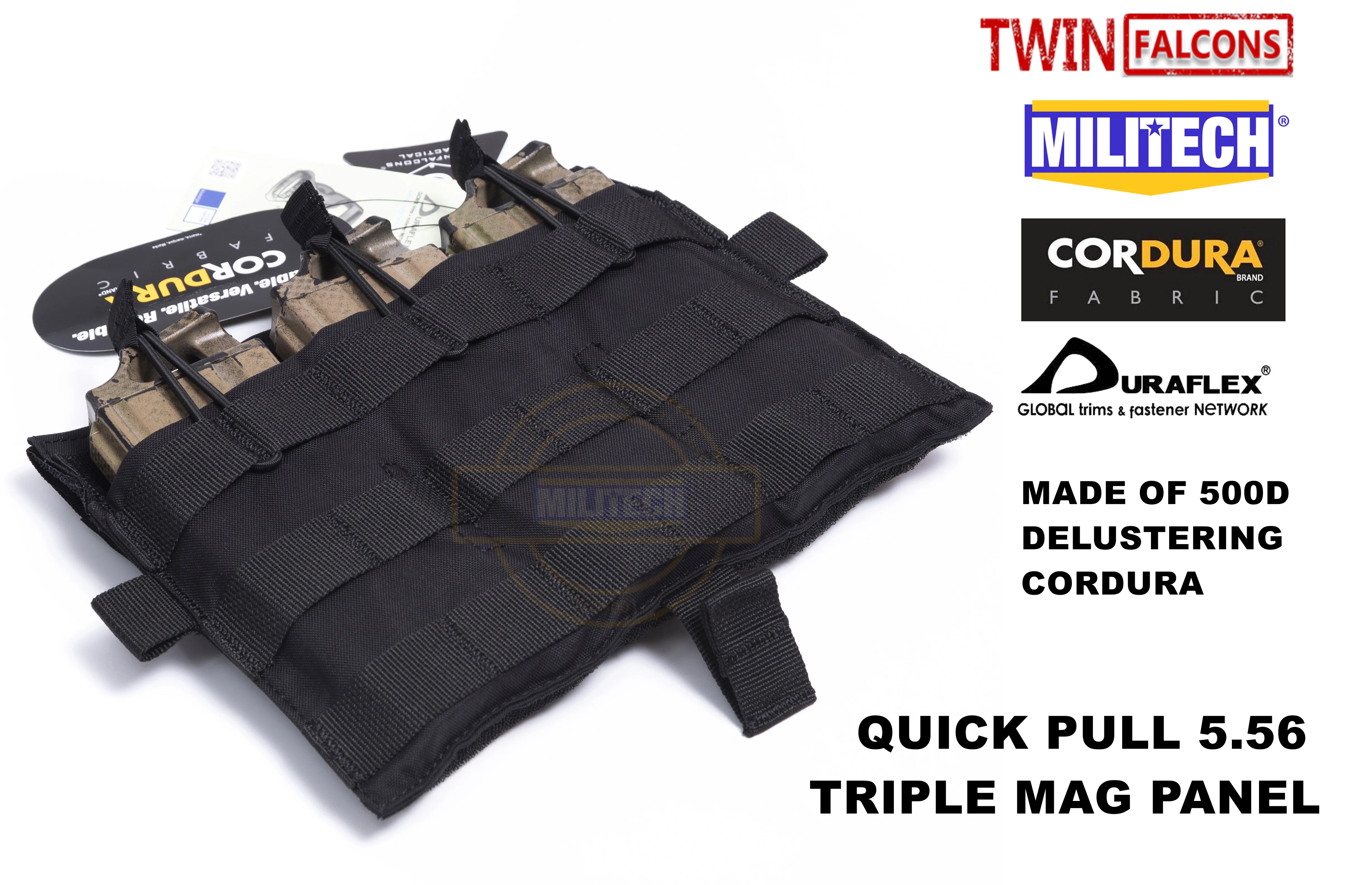 MILITECH twinfalcon TW Delustered Съемный клапан Тройная M4 5 56 Mag плоская панель для AVS CPC JPC 2 0 FCSK