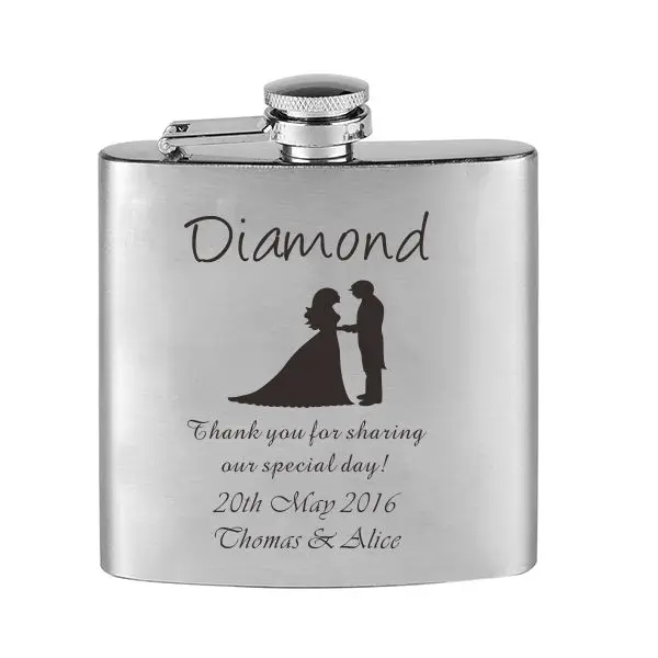 Персонализированная гравировка 6 унций фляжка из нержавеющей стали для