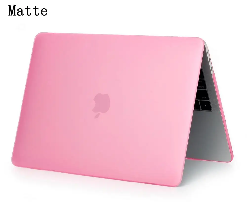 Matte Pink Чехол для ноутбука Apple MacBook Air Pro retina 11 12 13 15 дюймов для mac book New A1932 Pro 13 15 с сенсорной панелью+ чехол для клавиатуры - Цвет: Matte Pink