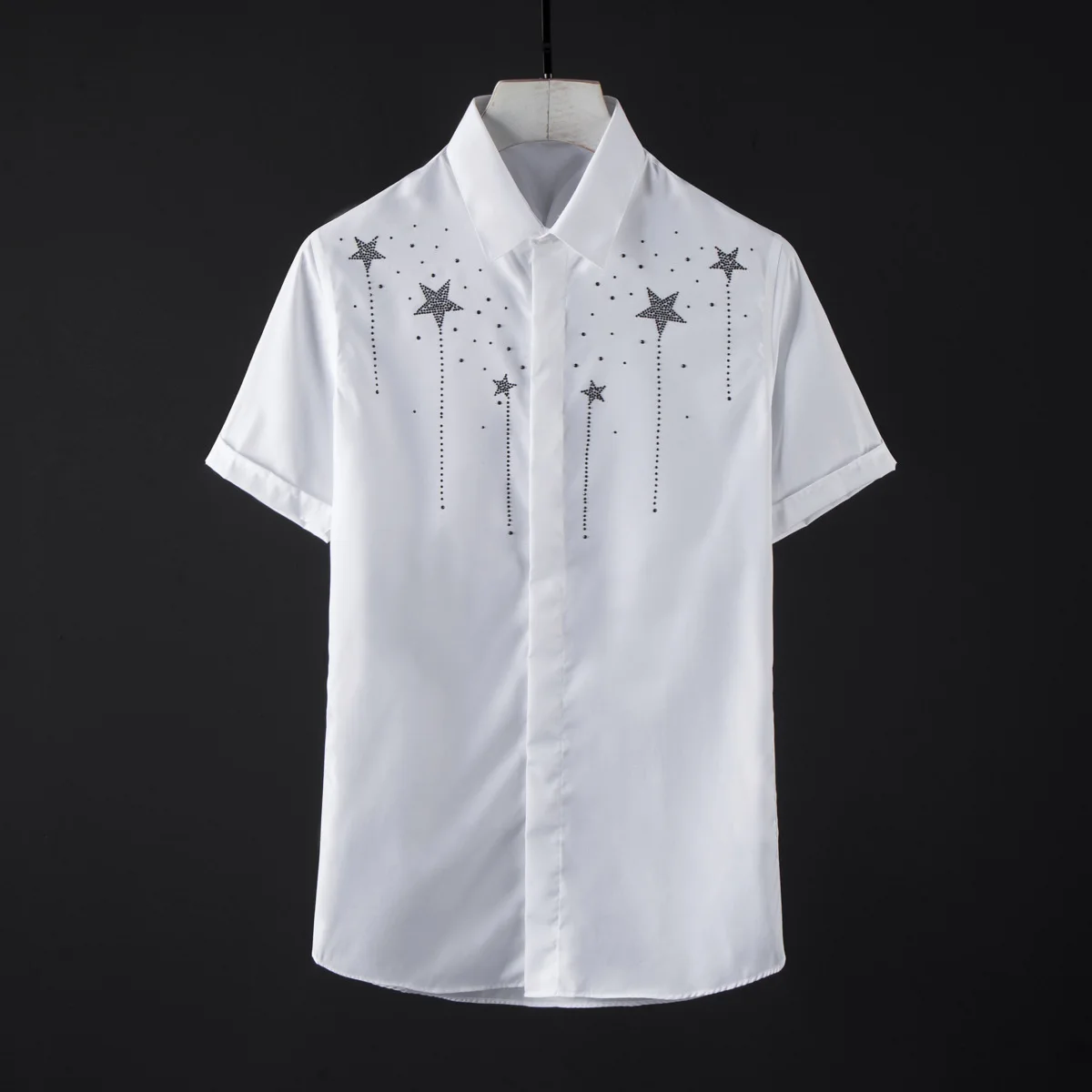 Мужские рубашки из 100% хлопка роскошные дизайнерские мужские с коротким рукавом