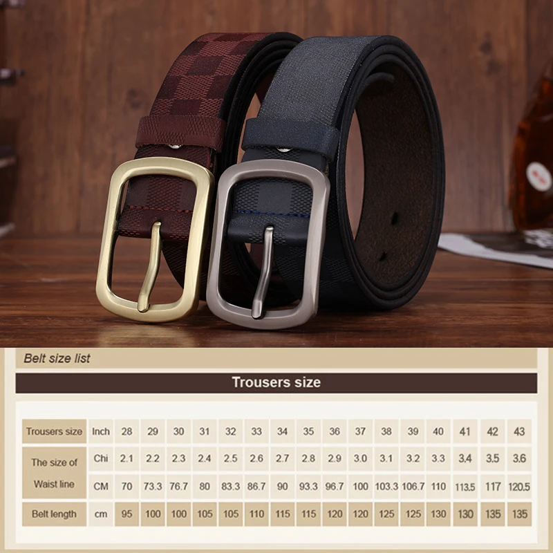 FURONG 2018 New Designer Belts For Men Luxury Cowhide Emboss Fashion Pin Buckle Belt Brown Genuine Leather Ceinture FR042 | Аксессуары