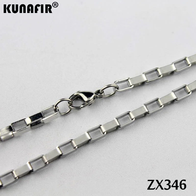 

16"-38" 4mm long box chain stainless steel necklace fine lady's fashion Jewelry chains 20pcs ZX346