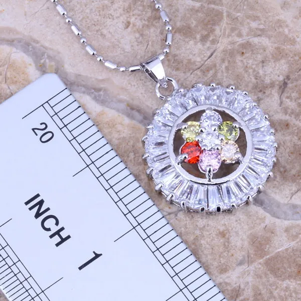 Набор ювелирных изделий из серебра с кулоном и желтым цирконием Размеры 6 / 7 8 9/10