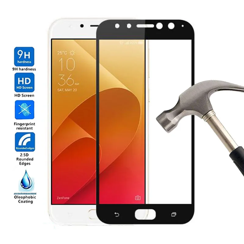 9 H 2.5D Защитная пленка для экрана из закаленного стекла Asus zenfone 4 selfie pro ZD552KL полная