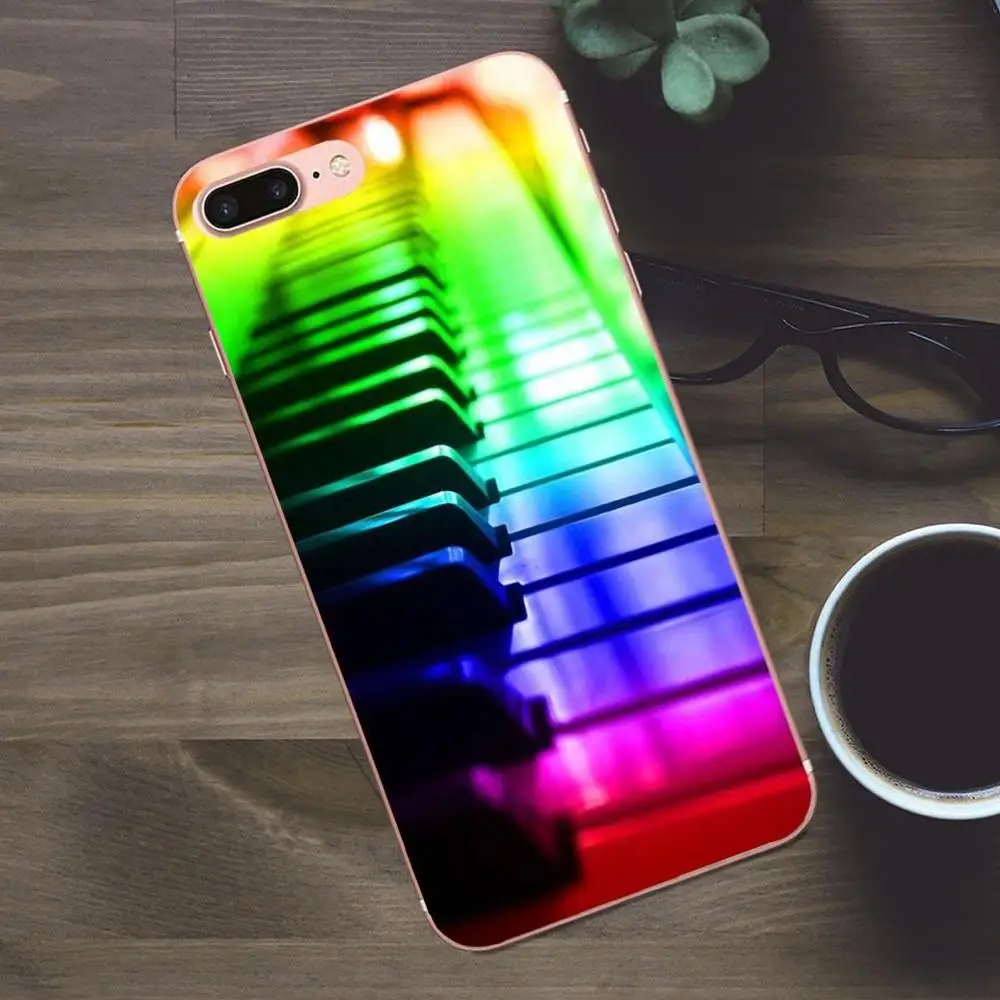 Цветные клавиши с пианино для Apple iPhone X 4 дюймов фотосессия 5 5C SE 6 6S 7 8 Plus Galaxy A3 A5 J1 J2 J3