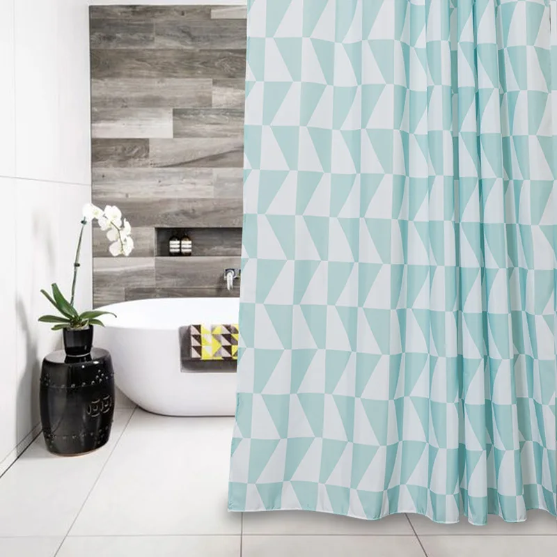 Зеленые и белые треугольные шторы с эффектом памяти для дома водонепроницаемые