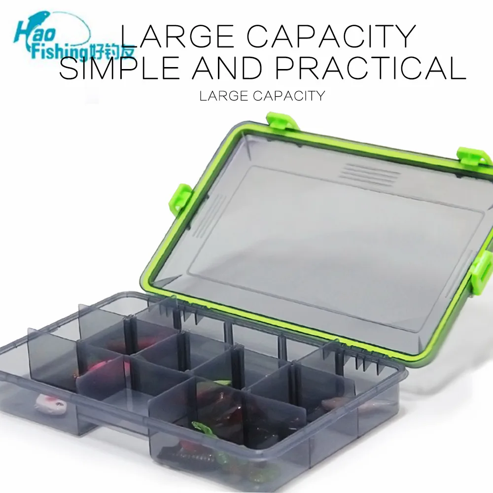 

Fishing Tackle Box 23*18*5cm / 28*18*5cm Multifunctional High Strength Plastic Fishing Lure Bait Hooks Tackle multi-Compartments