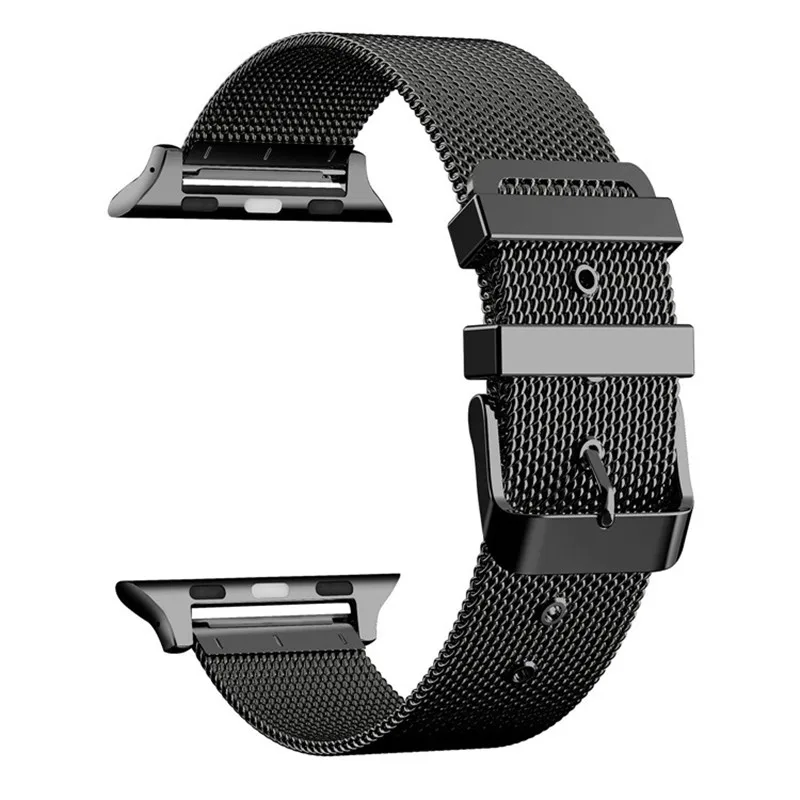 Подходит для Apple Watch ремешок тонкая сетка Милан хорошая Кнопка браслет из