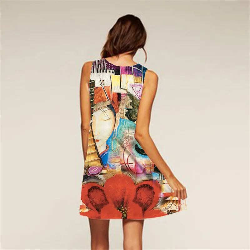 Летнее платье 2019 женские новые ретро Платья с цветочным принтом повседневная