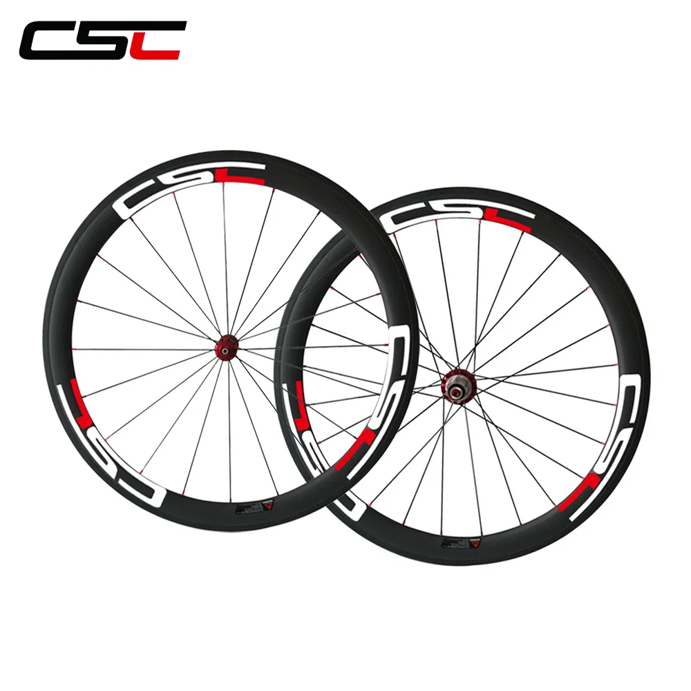 CSC велосипедные колеса прямые Pull Powerway R36 карбоновые ступицы 50 мм 23 трубчатые