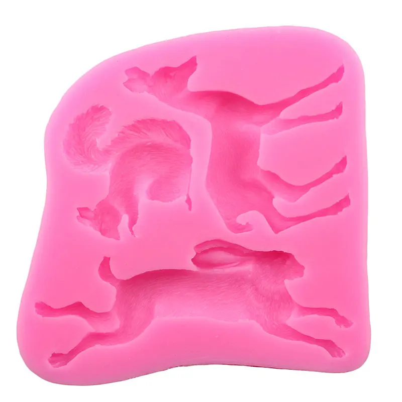 Силиконовые 3D формы с животными белка жираф кролик капкейк Топпер помадка форма