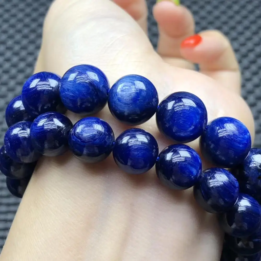 Подлинный синий кианит драгоценный камень круглый шарик растягивающийся