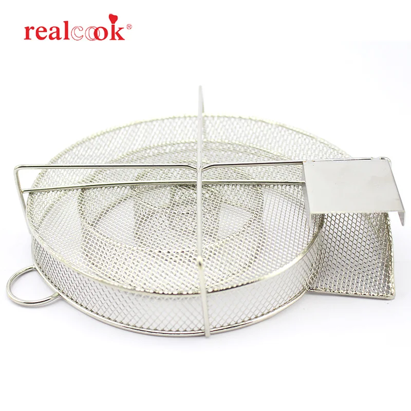 Realcook уголь барбекю курильщик круглый генератор холодного дыма открытый деревянный чип барбекю корзина инструмент для гриля кухня курить приготовления пищи