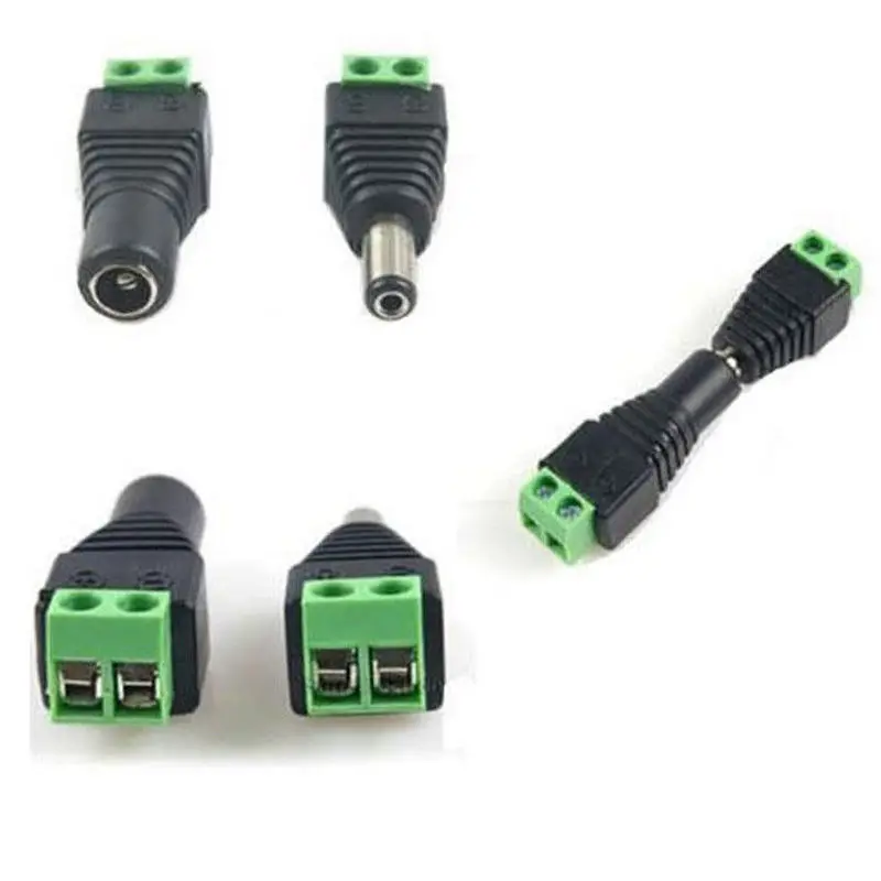 

10 pcs Male Female 2.1x5.5mm DC Power Plug Jack Adapter Wire Connector for CCTV