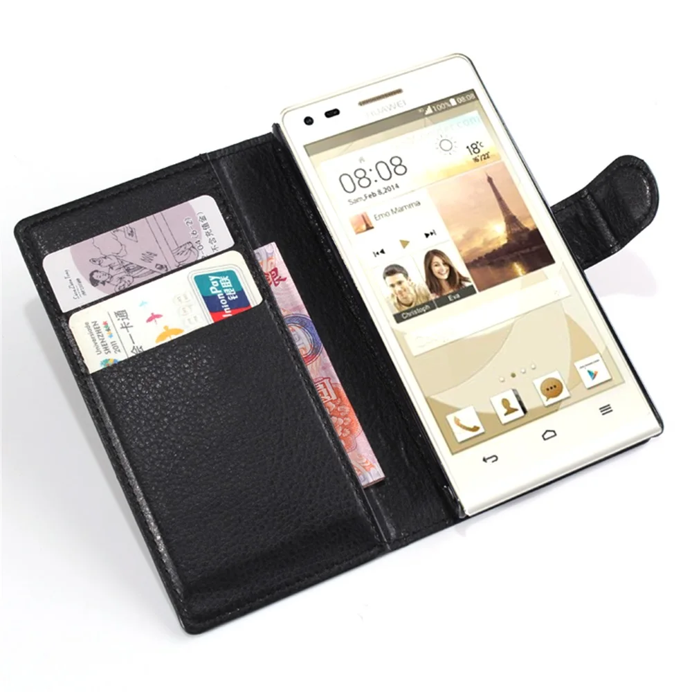 Для Huawei P7 Mini Cyboris чехол для Ascend G6 4G флип Личи кобура из искусственной кожи с
