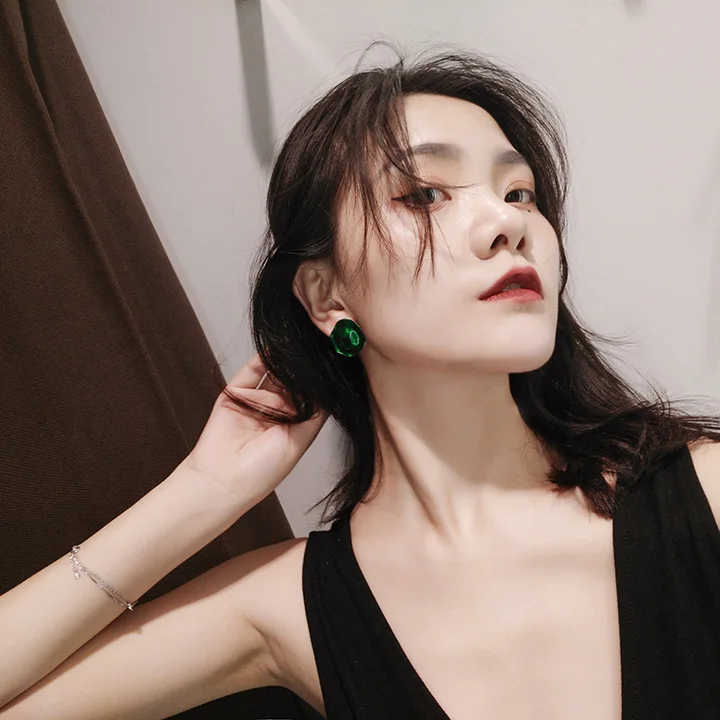 HUANZHI корейские красочные геометрические нерегулярные круглые масляные капли
