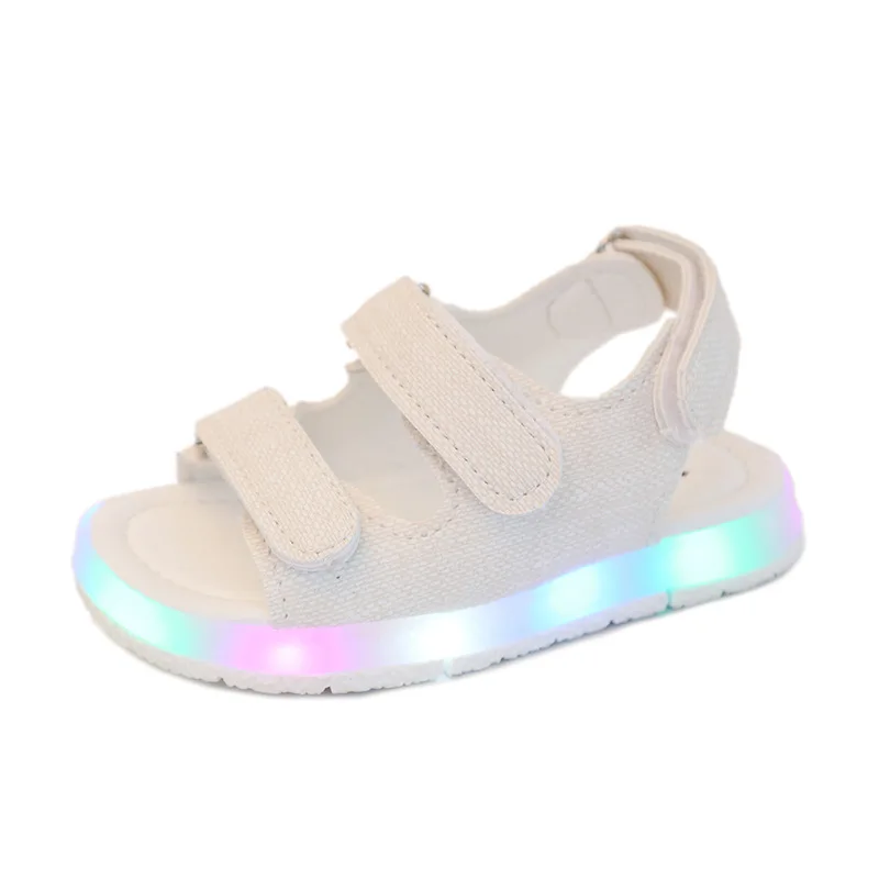 2017 новая летняя детская обувь светящиеся сандалии для мальчиков и девочек легкая