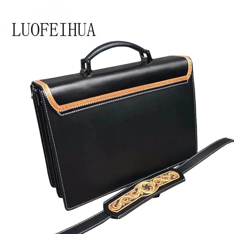 LUOFEIHUA 2019 Новая высококачественная кожаная тисненая сумка на плечо с гравировкой