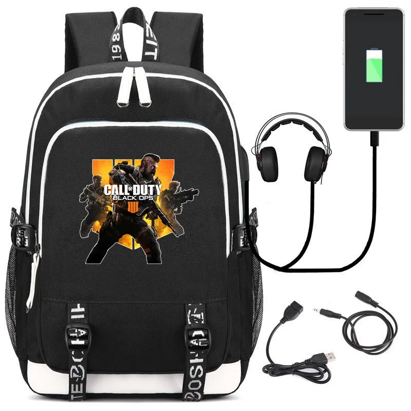 02 Горячая игра CallofDuty USB рюкзак путешествия ноутбук сумки на плечо Студенческая школьная сумка Bookbags - Цвет: 02