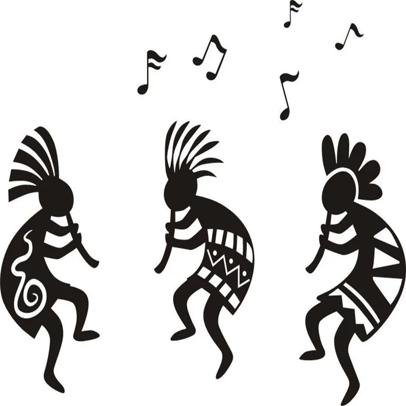 Виниловая наклейка на стену Southwest Kokopelli Race Tribe meetle Music цитата Наклейка стену|wall quotes