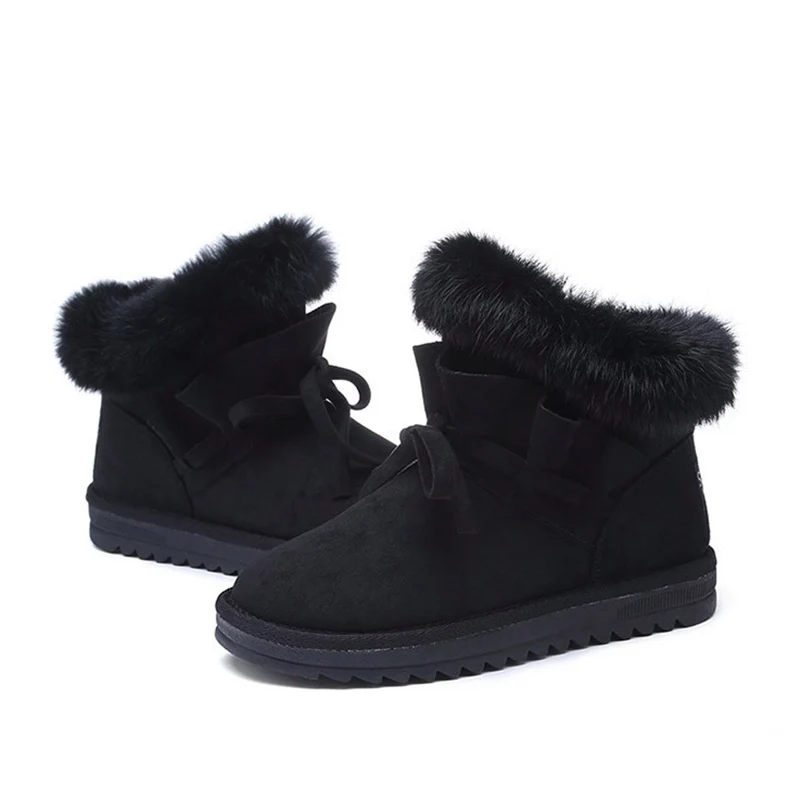 Женские ботинки 2018 зимняя женская обувь модные теплые женские зимние из флока