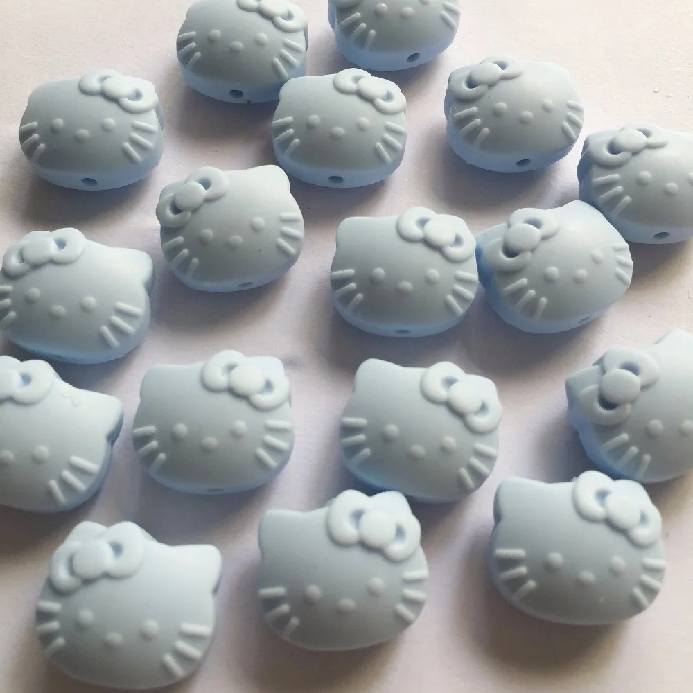 10 шт. мультфильм hello kitty Силиконовые Бусины, детский силиконовый Прорезыватель бусины для малышей, BPA бесплатно