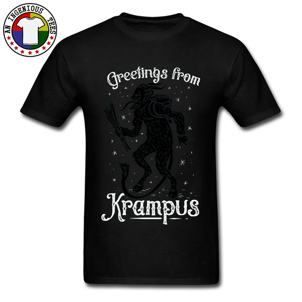 Krampus демон дьявол Монстр футболка зеленая Шея Осень хлопок ткань топ футболки повседневные короткий рукав футболки для мужчин новинка - Цвет: Black
