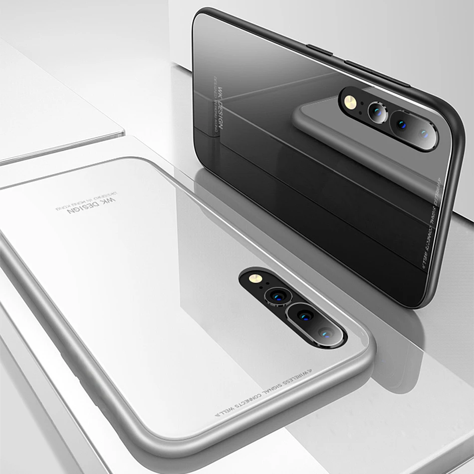 Proelio Magnetic Case For Huawei P20 Pro Toughed Clear Tempered Glass Aluminum Metal Magnet Adsorption Cover |