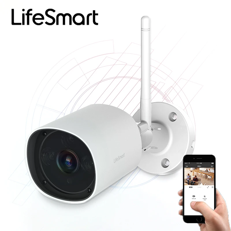 Lifesmart Outdoor Wireless IP Camera 1080P Night Vision IP66 Waterproof Motion Detection Cameras Smart Remote Controll | Безопасность и
