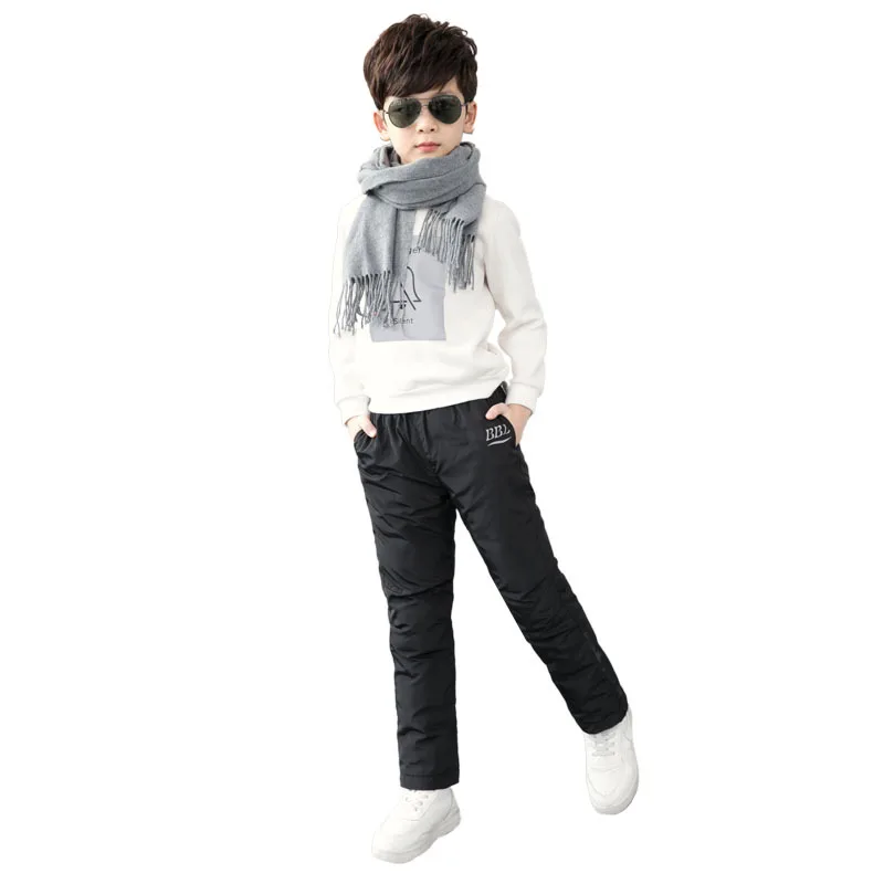 Теплые зимние штаны для мальчиков и девочек повседневные плотные вельветовые