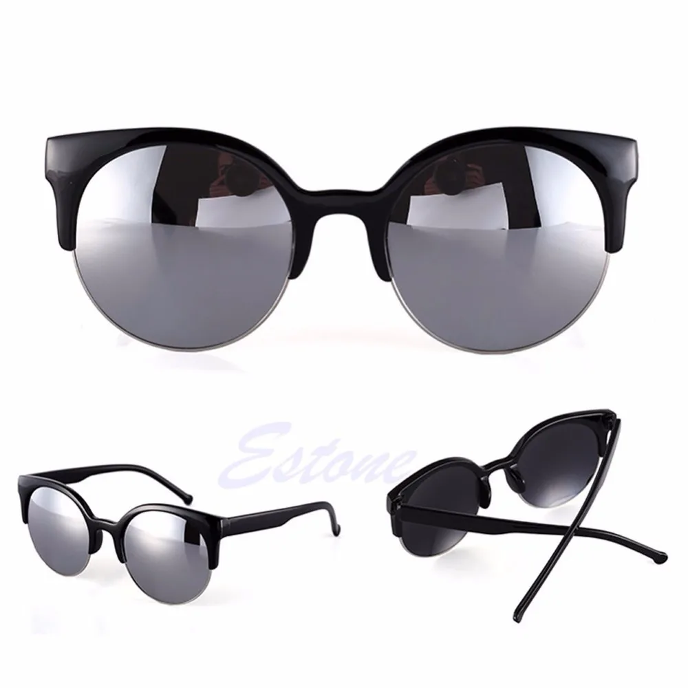 Модные Полуободковые солнцезащитные очки в стиле ретро суперкруглые унисекс |