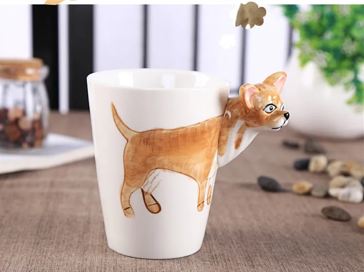 CFen A's керамическая кружка для кофе, молока, чая, кружка 3D в форме животного, ручная роспись, животные, кружка, подарки на день рождения