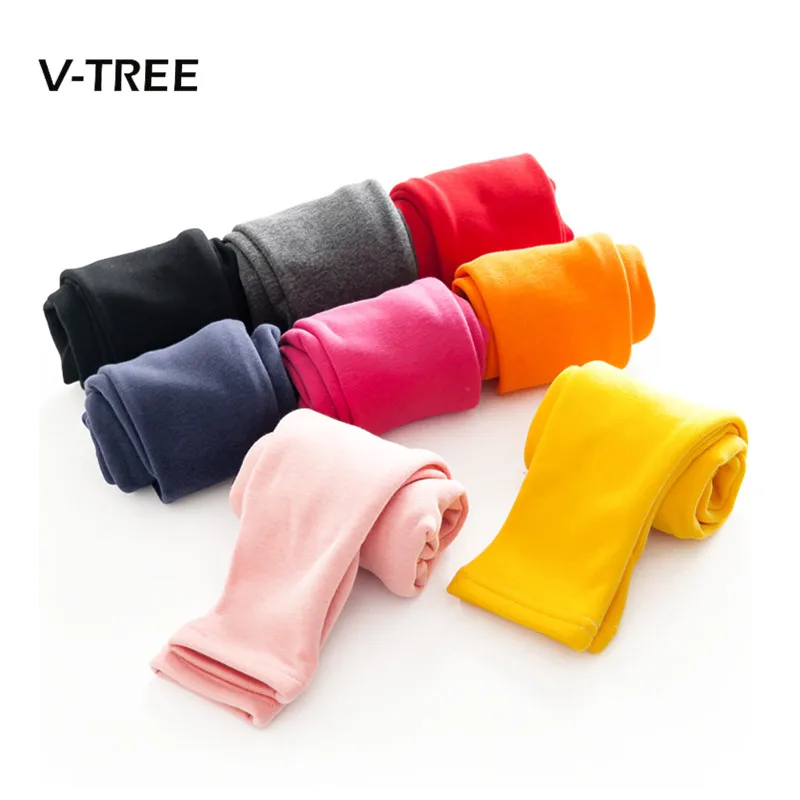 Осенью и зимой ребенка Леггинсы для девочек руно теплой чулки штаны детей модные