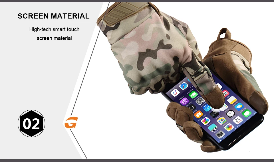Touch Screen Waterproof Fleece Tactical Army Combat Airsoft Military Hunting Climbing Cycling Hard Knuckle Full Finger Gloves
