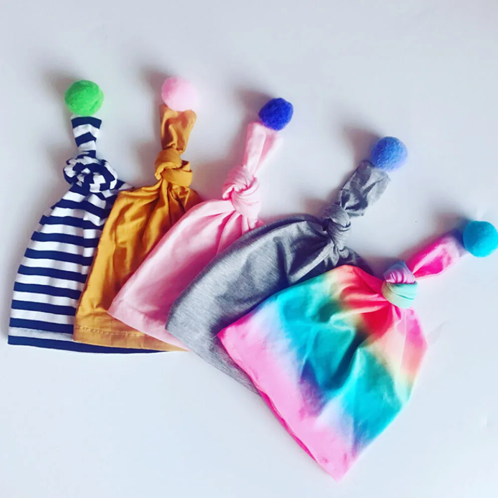 MUQGEW 1Pc Newborn Toddler Kids Warm Cotton Hat Baby Boy Girl Turban Beanie Headwear Tie Tire cap Mop Tail | Детская одежда и