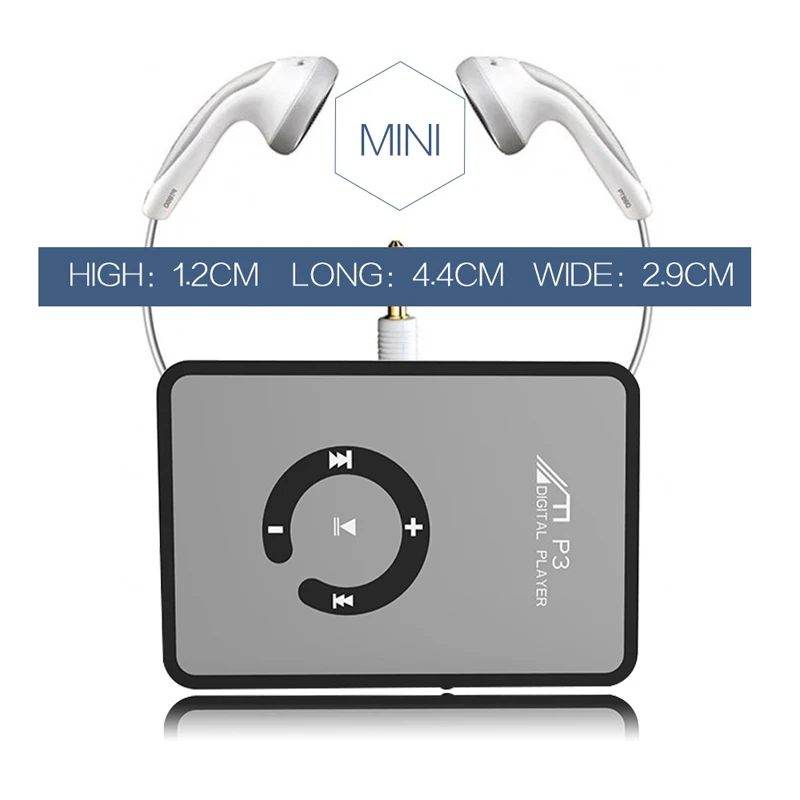 Портативный мини MP3 плеер с зажимом водонепроницаемый спортивный музыкальный