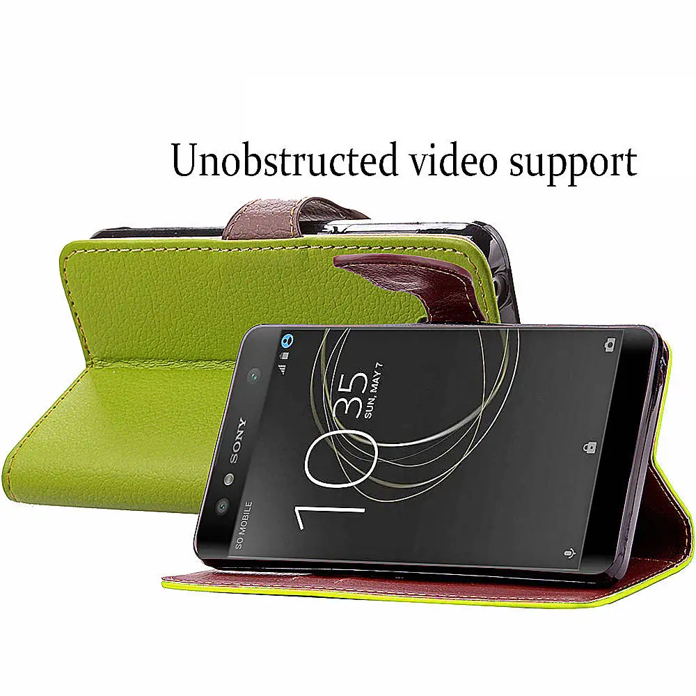 Кожаный чехол с листа для sony L2 случаях кошелек откидная крышка подставка