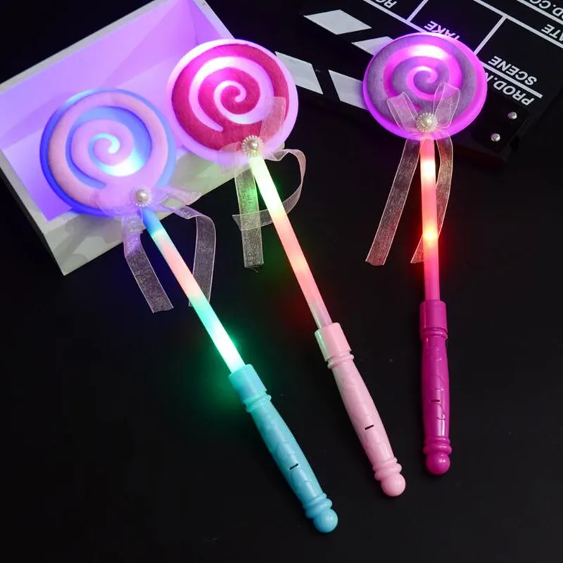

Multiple LED Glowing Light Sticks Girl Princess Heart Lollipop Flashing Magic Wand Stick Kids Birthday Party Toy Gift