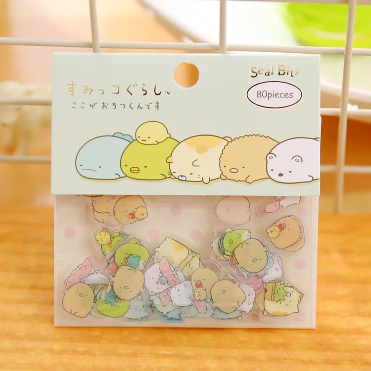 3 80 шт. мини прозрачный ПВХ Rilakkuma стикер s мультфильм милый медведь наклейка, сделай сам, Скрапбукинг для дневника канцелярские принадлежности для школьников, студентов - Цвет: 3