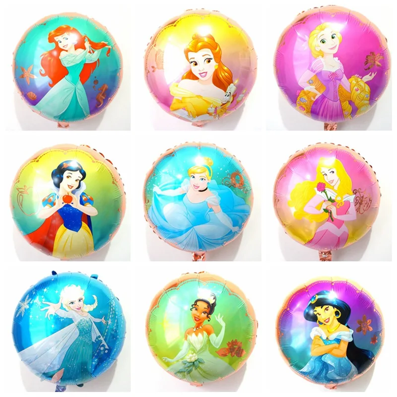 100pc mix new prince Вечерние воздушные шары принцессы для девочек на день рождения воздушные шарики для украшения Белль Русалка Рапунцель гелиевые шары 100 шт./партия - Цвет: 100pc mix new prince