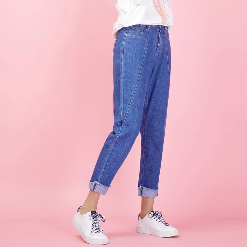 LEIJIJEANS Новое поступление весна эластичная резинка на талии свободные