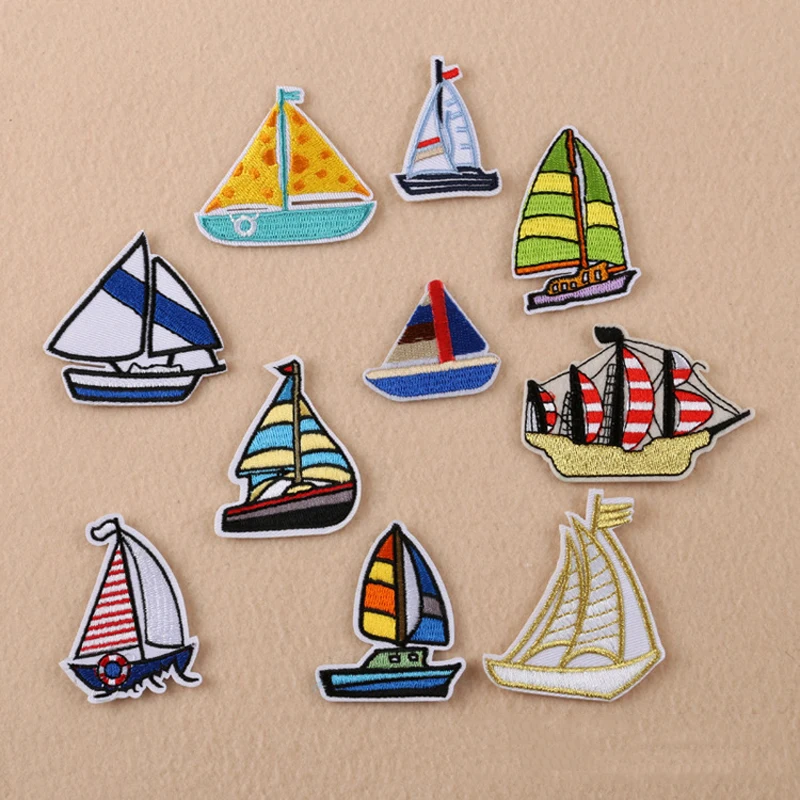 20 шт. железные накладки для одежды парусная лодка панковские патчи Байкерский