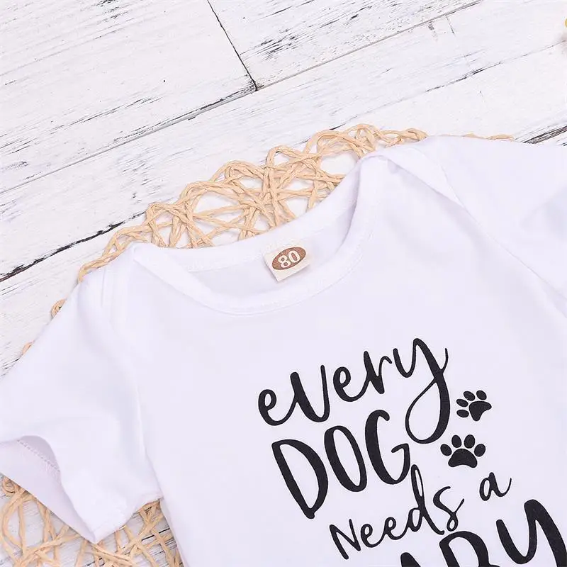 Одежда для новорожденных маленьких мальчиков и девочек Письмо комбинезон с