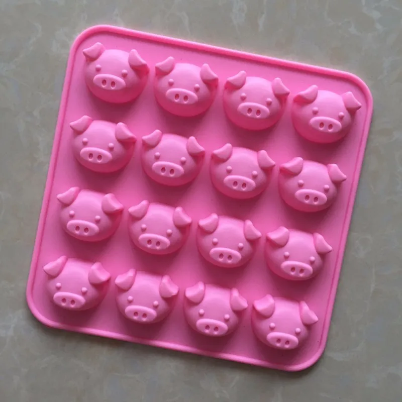16 Cav форма для торта мыла свинья гибкая силиконовая желейных конфет шоколада